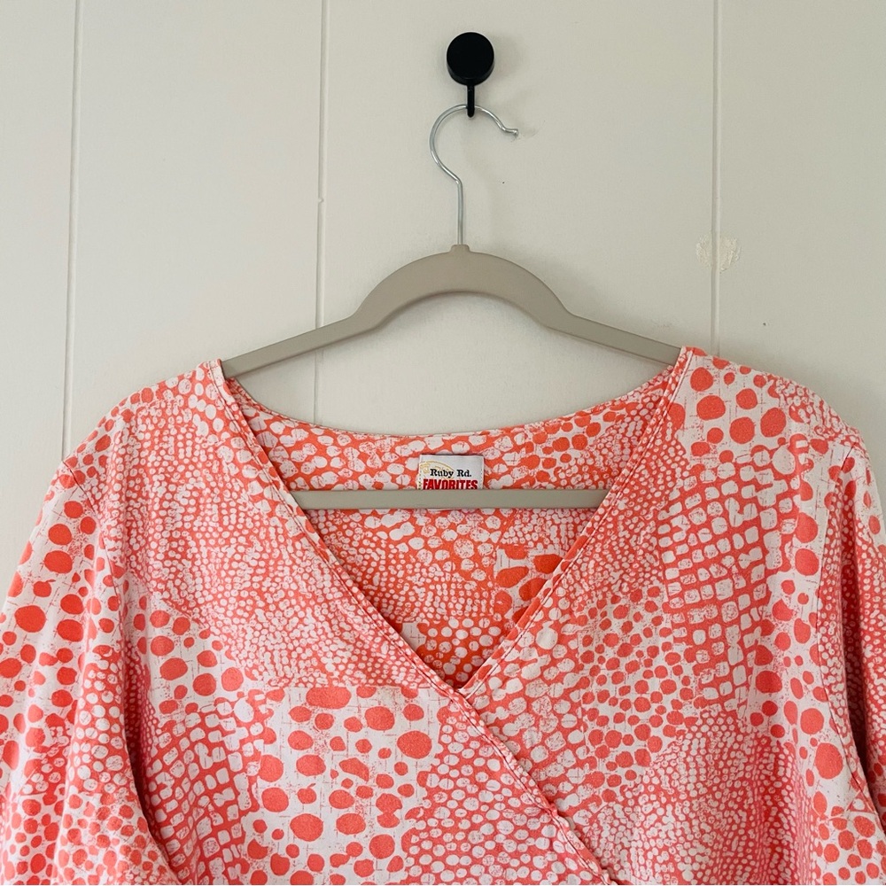 Ruby Rd. Women's Peach Patterned Blouse - image 2